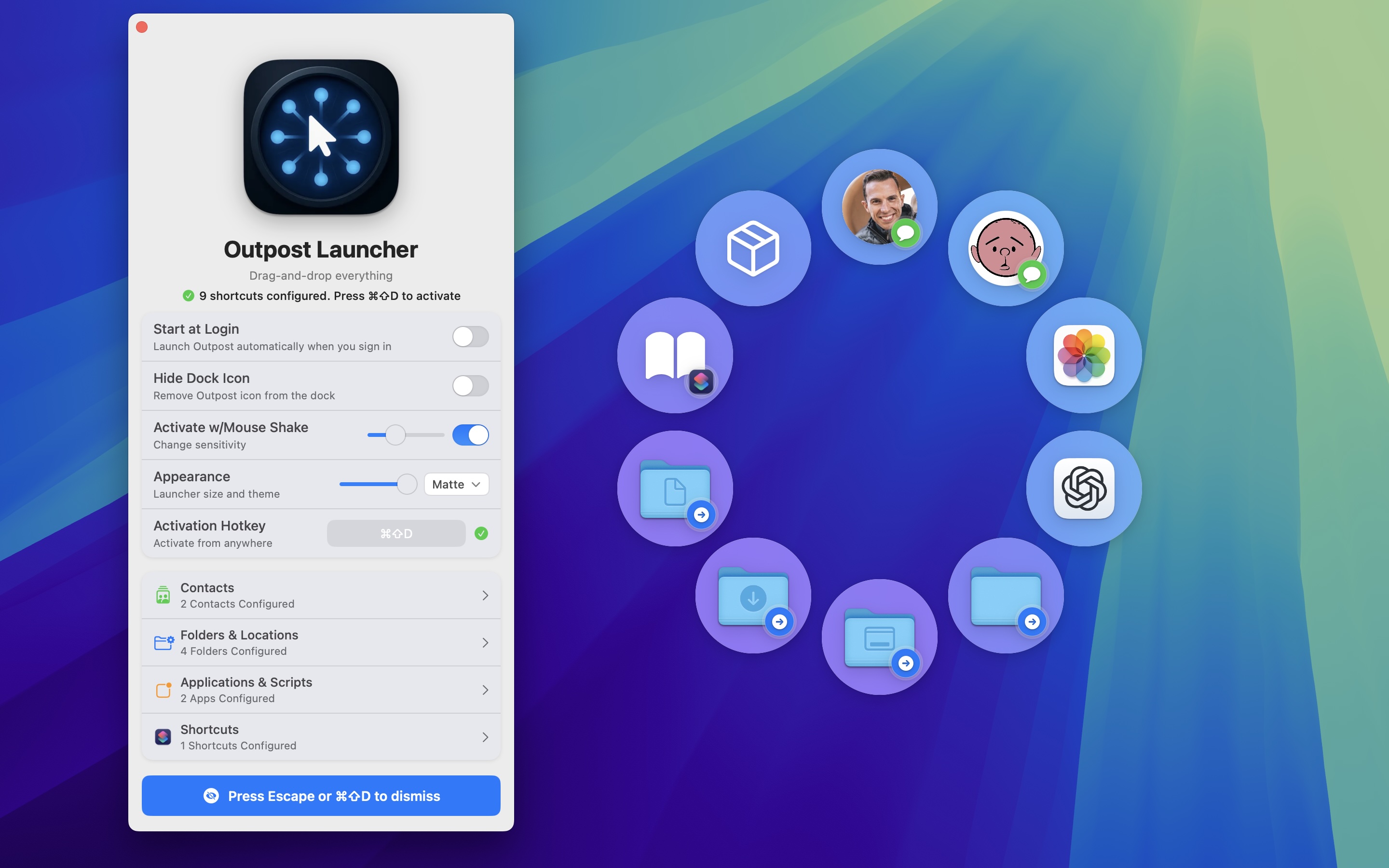 Drag and drop files to destinations